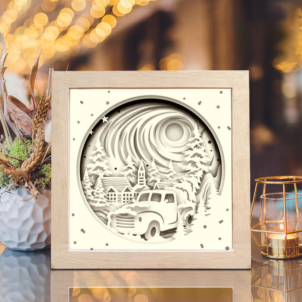 Christmas Truck 4 – 3D Shadow Box SVG File for Cricut & Silhouette