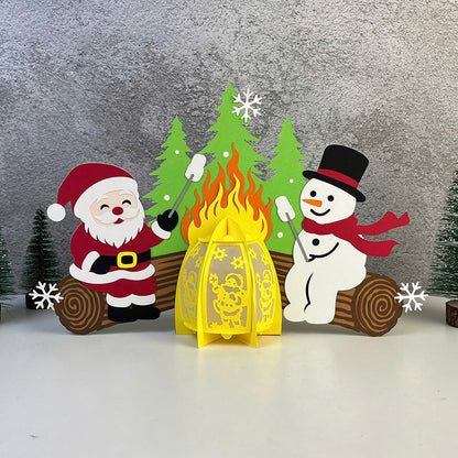 Christmas Campfire 2 – 3D Lantern SVG File for Cricut & Silhouette
