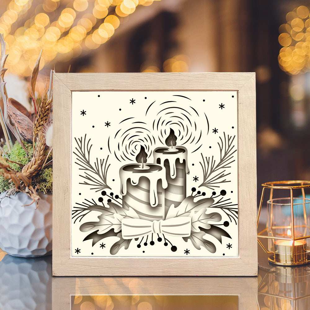 Christmas Candles – 3D Shadow Box SVG File for Cricut & Silhouette