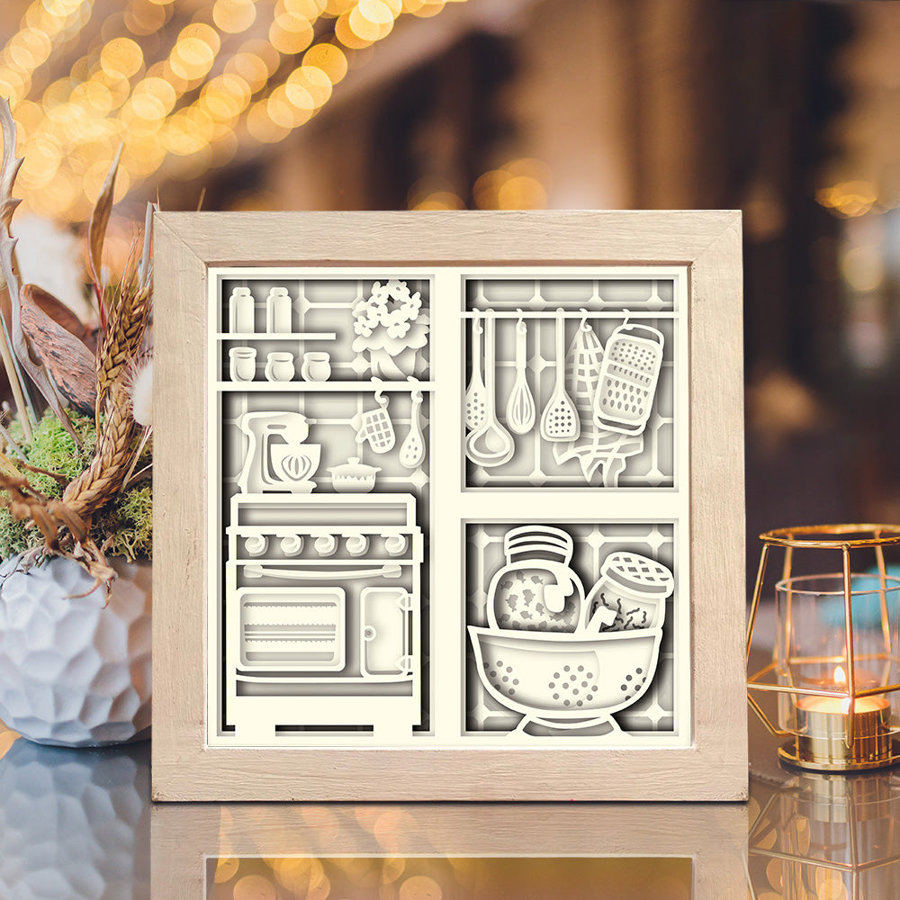 Kitchen 2 – 3D Shadow Box SVG File for Cricut & Silhouette