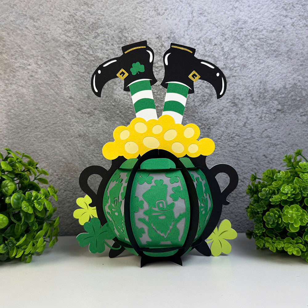 Lucky Cauldron - 3D St. Patrick's Day Paper Cut Lantern File  - Cricut File  - VEKTOR KRAFT