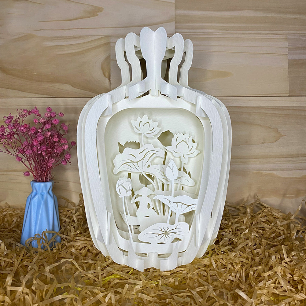 Lotus – 3D Pop-Up Card SVG File for Cricut & Silhouette