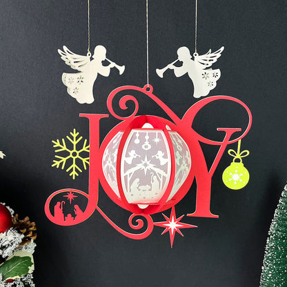 JOY - 3D Christmas Lantern File - Cricut File  - VEKTOR KRAFT