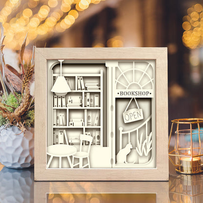 Bookstore – 3D Shadow Box SVG File for Cricut & Silhouette