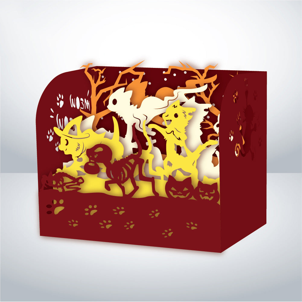 Cat Halloween – 3D Pop-Up Card SVG File for Cricut & Silhouette
