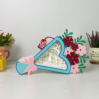 Mom And Daughter – 3D Bouquet Box File - Cricut File - VEKTOR KRAFT
