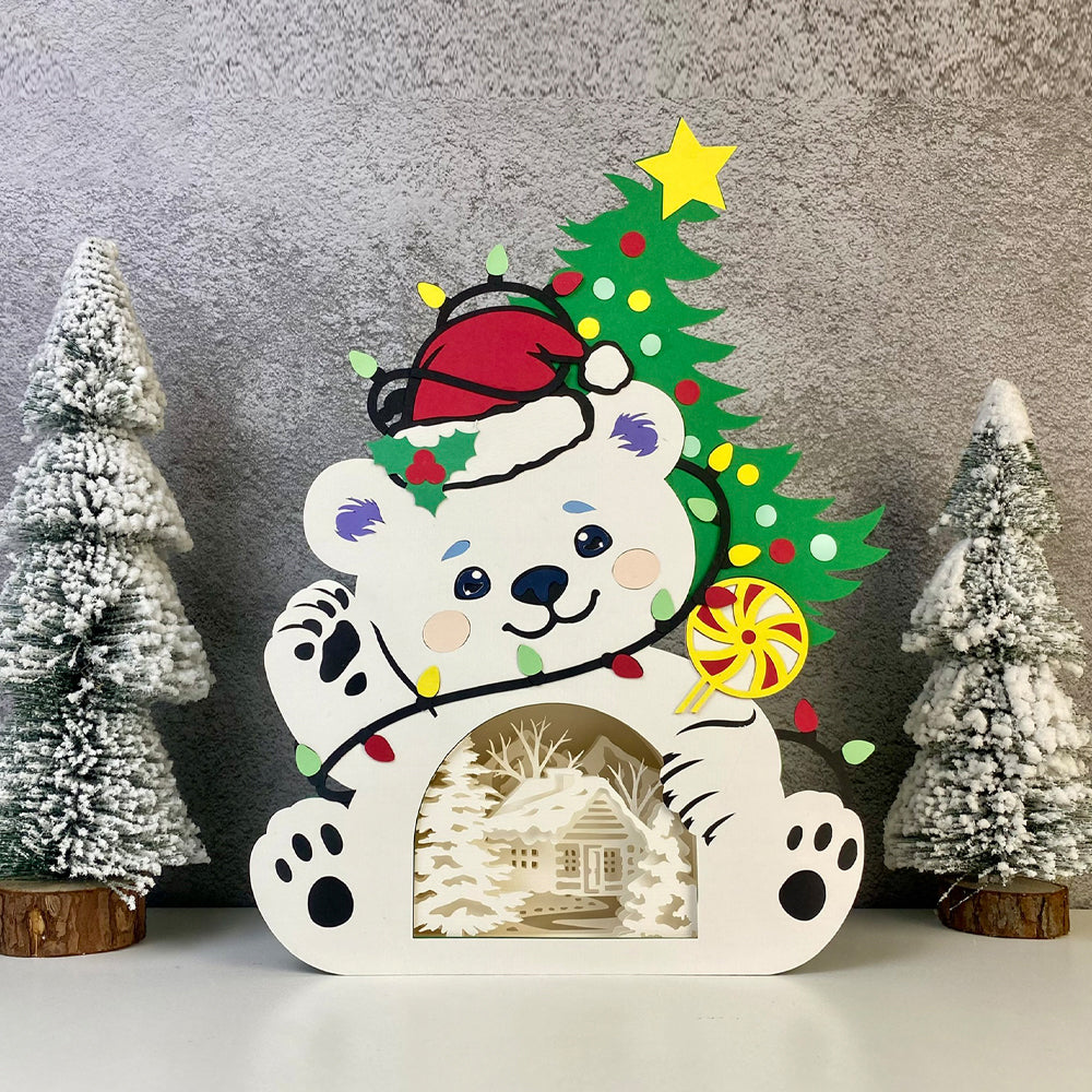 Christmas Bear – 3D Box SVG File for Cricut & Silhouette