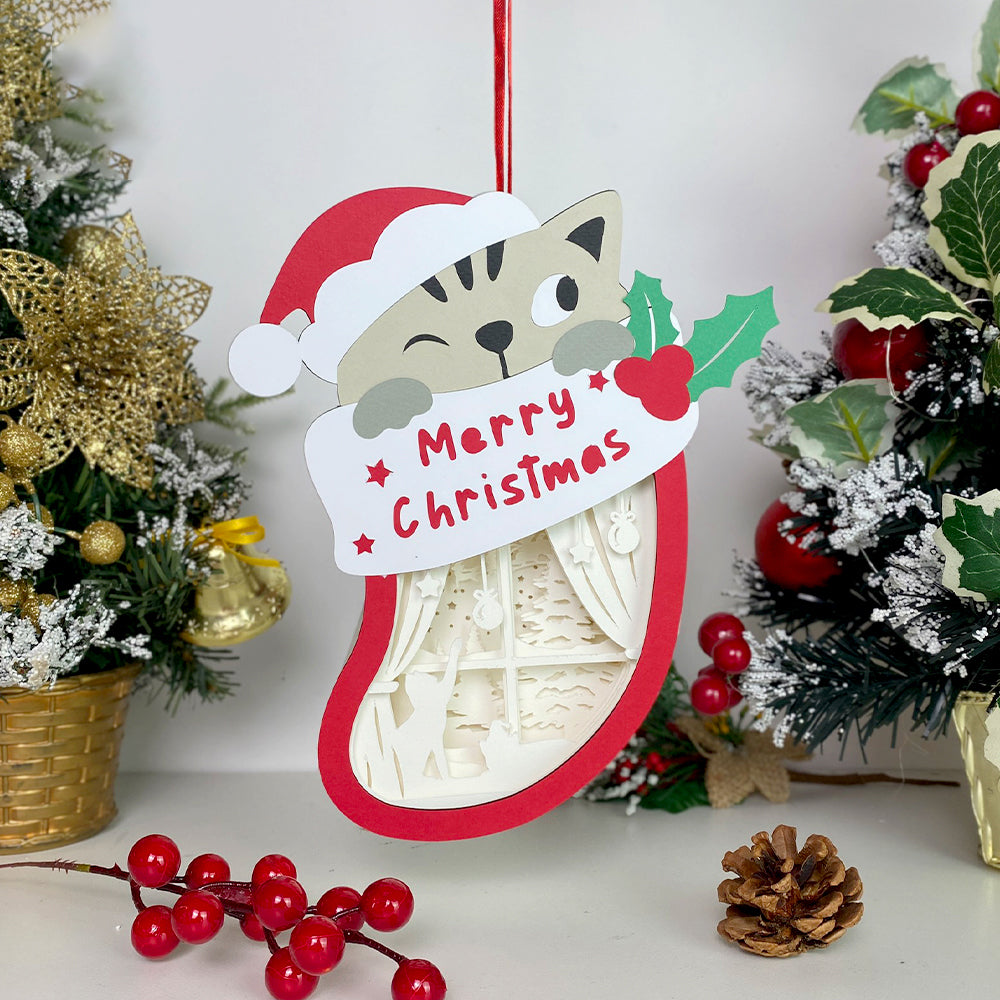 Christmas Cat – 3D Box SVG File for Cricut & Silhouette