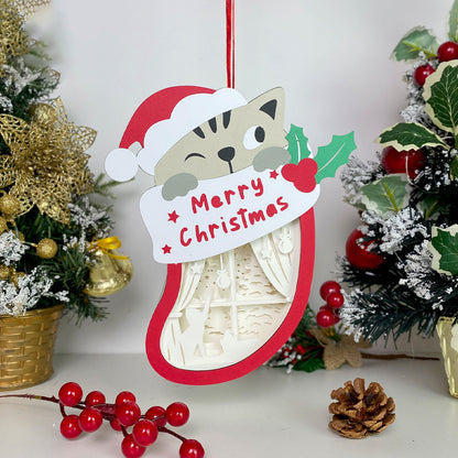 Christmas Cat – 3D Box SVG File for Cricut & Silhouette
