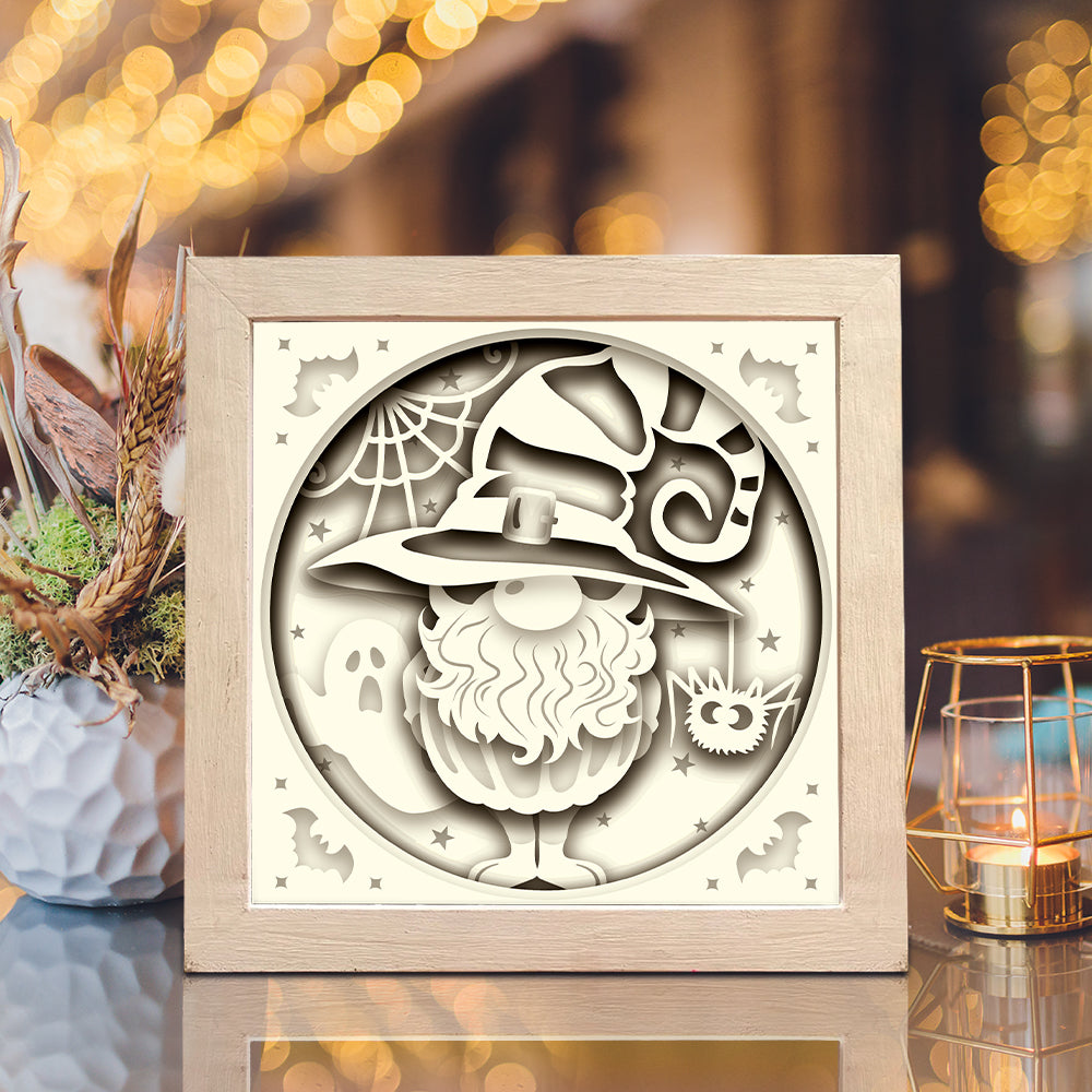Halloween Gnome 2 – 3D Shadow Box SVG File for Cricut & Silhouette