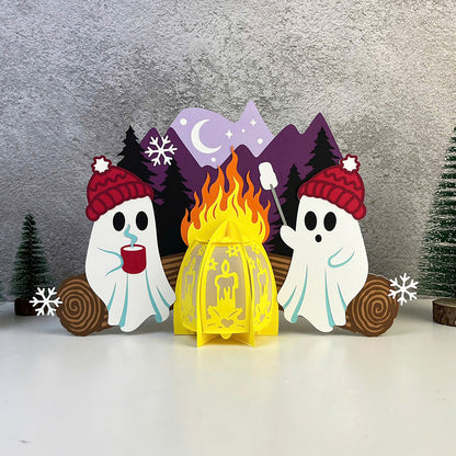 Christmas Campfire 3 – 3D Lantern SVG File for Cricut & Silhouette