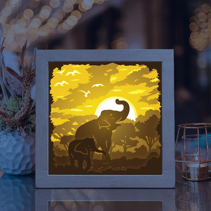 Elephant 4 – 3D Lightbox SVG File for Cricut & Silhouette