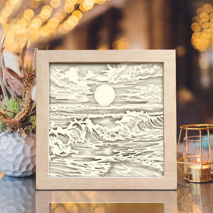 Sunset And Beach – 3D Shadow Box SVG File for Cricut & Silhouette