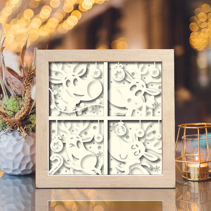 Rudolph 4 – 3D Christmas Paper Cut Shadow Box File - Cricut File - (8x8 inches) - VEKTOR KRAFT