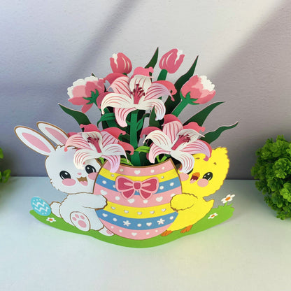 Rabbit And Chicken – 3D Pop-Up Card SVG File for Cricut & Silhouette