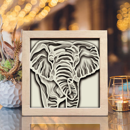 Colorful Elephant – 3D Shadow Box SVG File for Cricut & Silhouette