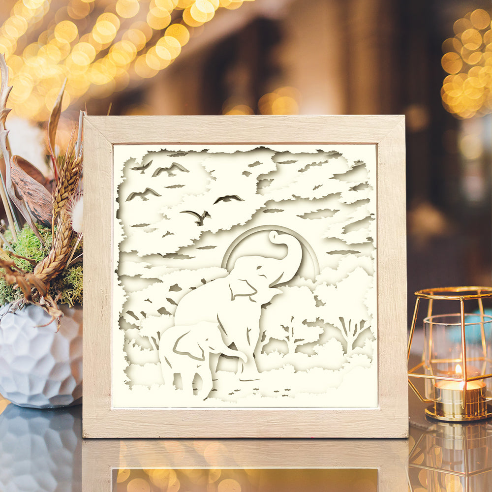 Elephant 4 – 3D Lightbox SVG File for Cricut & Silhouette