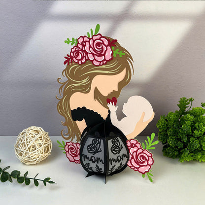 Mom and Son - 3D Paper Cut Lantern File  - Cricut File  - VEKTOR KRAFT