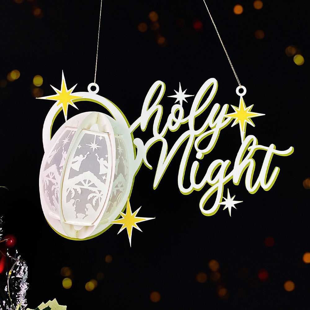 OH HOLY NIGHT - 3D Christmas Lantern File - Cricut File  - VEKTOR KRAFT