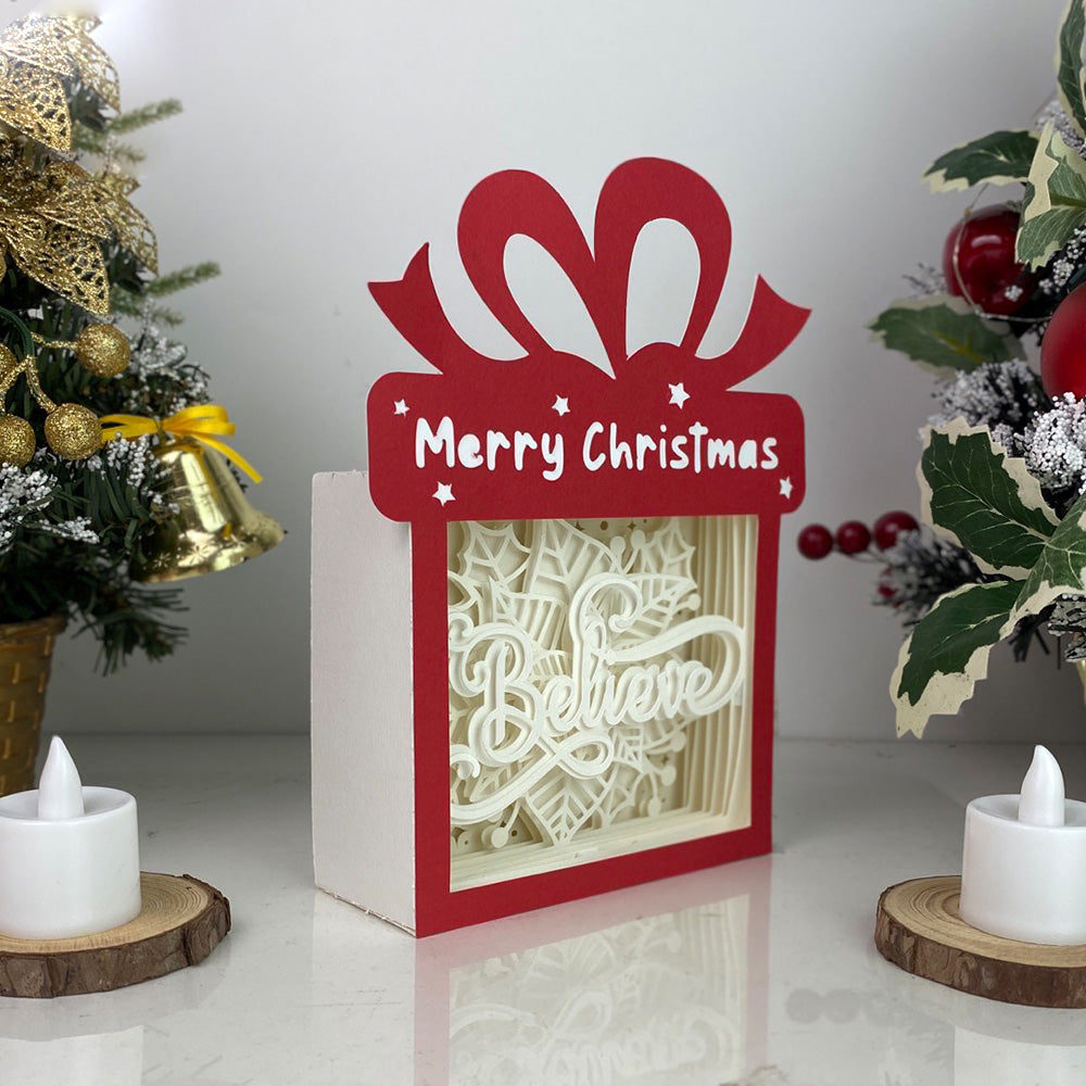 Christmas Believe – 3D Box SVG File for Cricut & Silhouette
