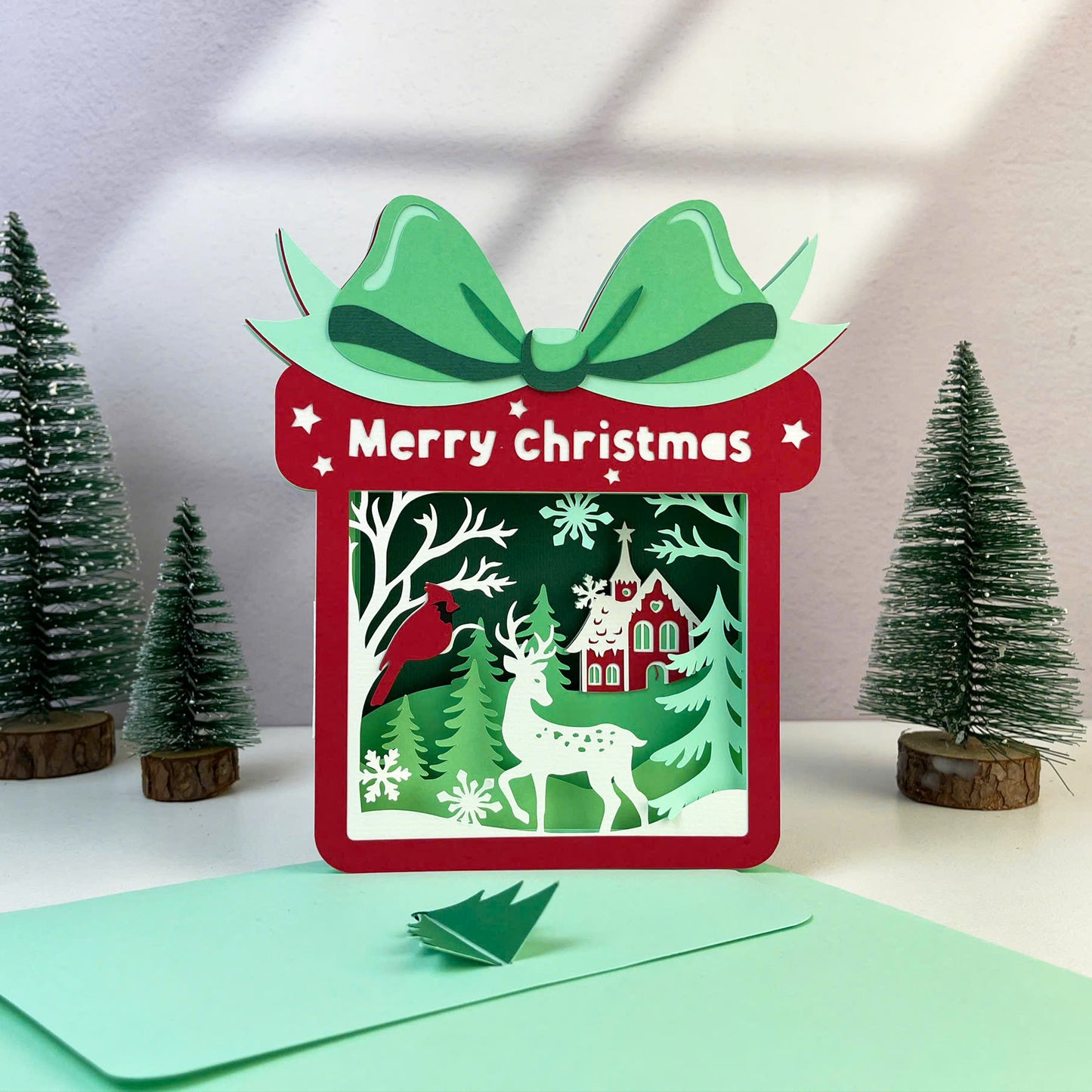 Winter Christmas Scene – 3D Pop-Up Card SVG File for Cricut & Silhouette