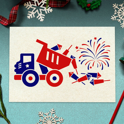 Happy 4th Of July Truck - Cricut File - VEKTOR KRAFT