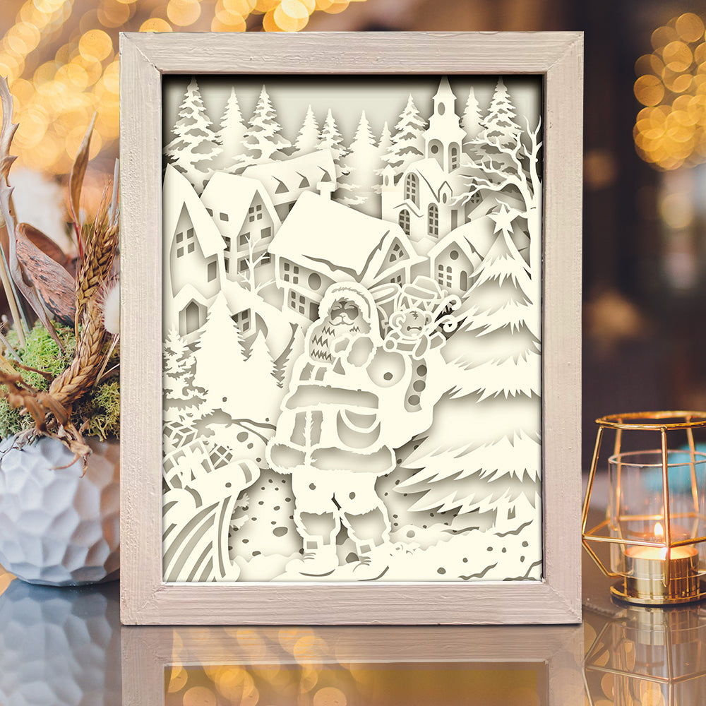 Santa Claus 16 – 3D Lightbox SVG File for Cricut & Silhouette