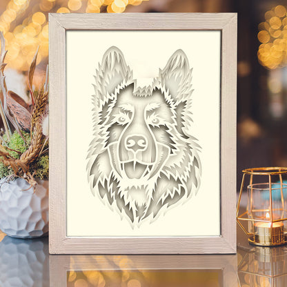 Colorful German Shepherd – 3D Shadow Box SVG File for Cricut & Silhouette