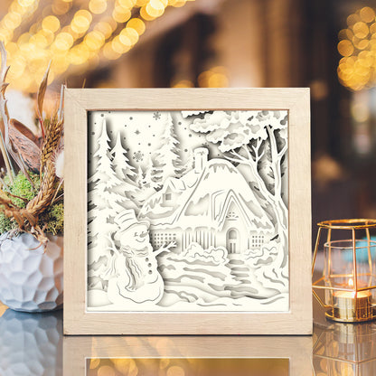 Christmas Snowman 4 – 3D Lightbox SVG File for Cricut & Silhouette