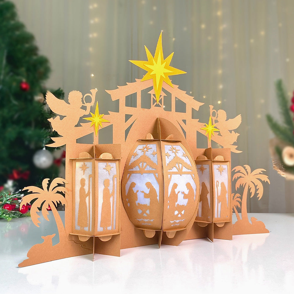 Nativity Scene 3 - 3D Christmas Lantern File - Cricut File  - VEKTOR KRAFT