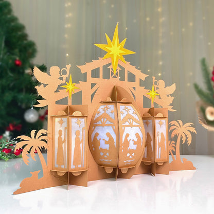 Nativity Scene 3 - 3D Christmas Lantern File - Cricut File  - VEKTOR KRAFT