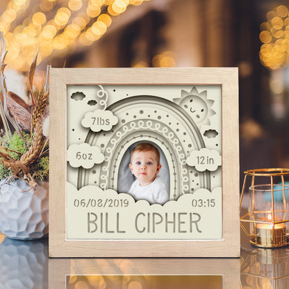 Customizable Baby Rainbow – 3D Shadow Box SVG File for Cricut & Silhouette