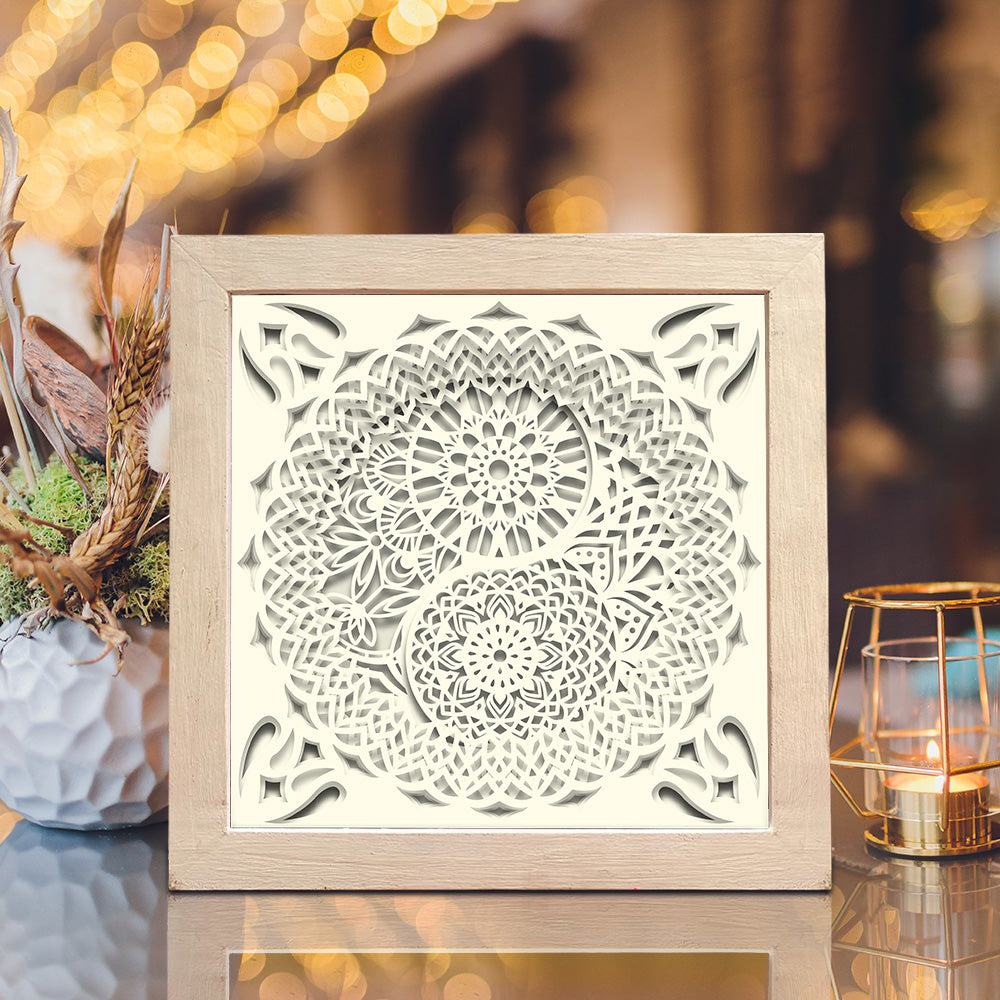 Yin Yang Mandala 3 – 3D Shadow Box SVG File for Cricut & Silhouette