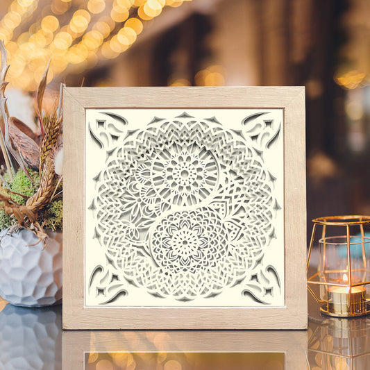 Yin Yang Mandala 3 – 3D Shadow Box SVG File for Cricut & Silhouette