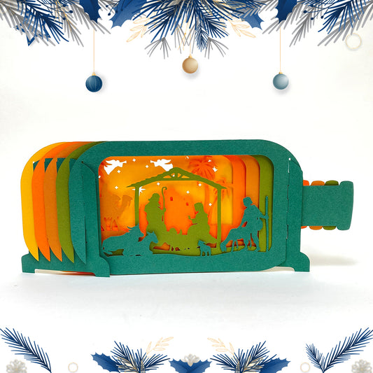 Christmas Nativity – 3D Pop-up Bottle File - Cricut File - VEKTOR KRAFT