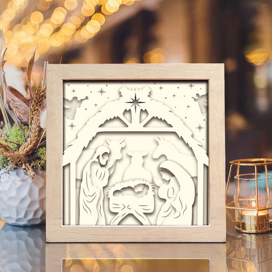 Nativity Scene 1 – 3D Christmas Paper Cut Shadow Box File - Cricut File - (8x8 inches) - VEKTOR KRAFT
