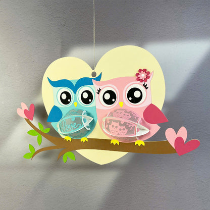 Owl Couple – 3D Lantern SVG File for Cricut & Silhouette