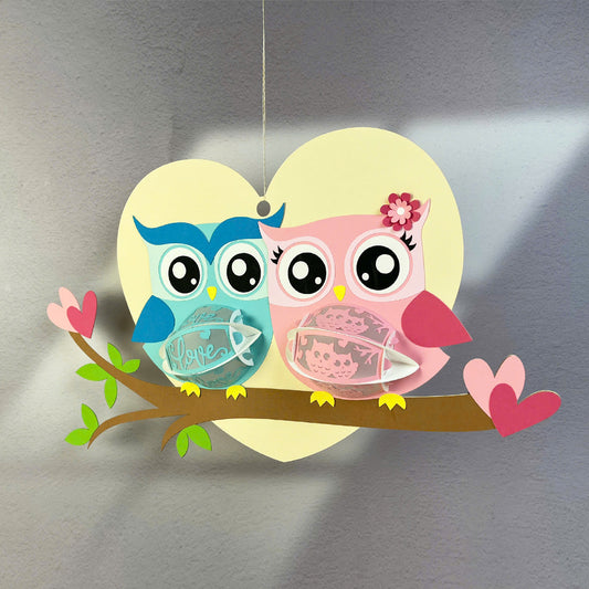 Owl Couple - 3D Animal Lantern File  - Cricut File  - VEKTOR KRAFT