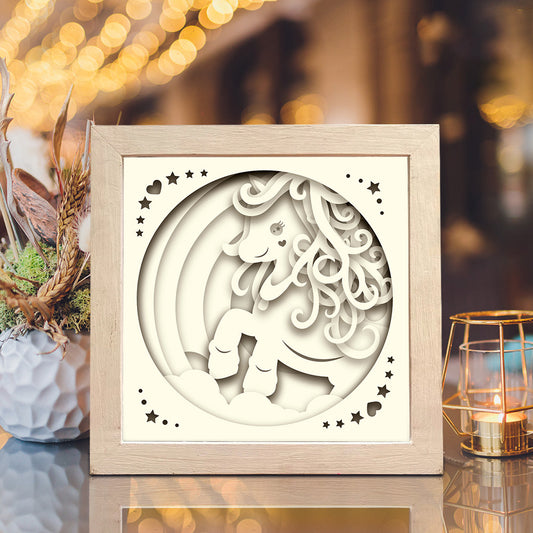 Unicorn 5 – 3D Paper Cut Shadow Box File - Cricut File - (8x8 inches) - VEKTOR KRAFT