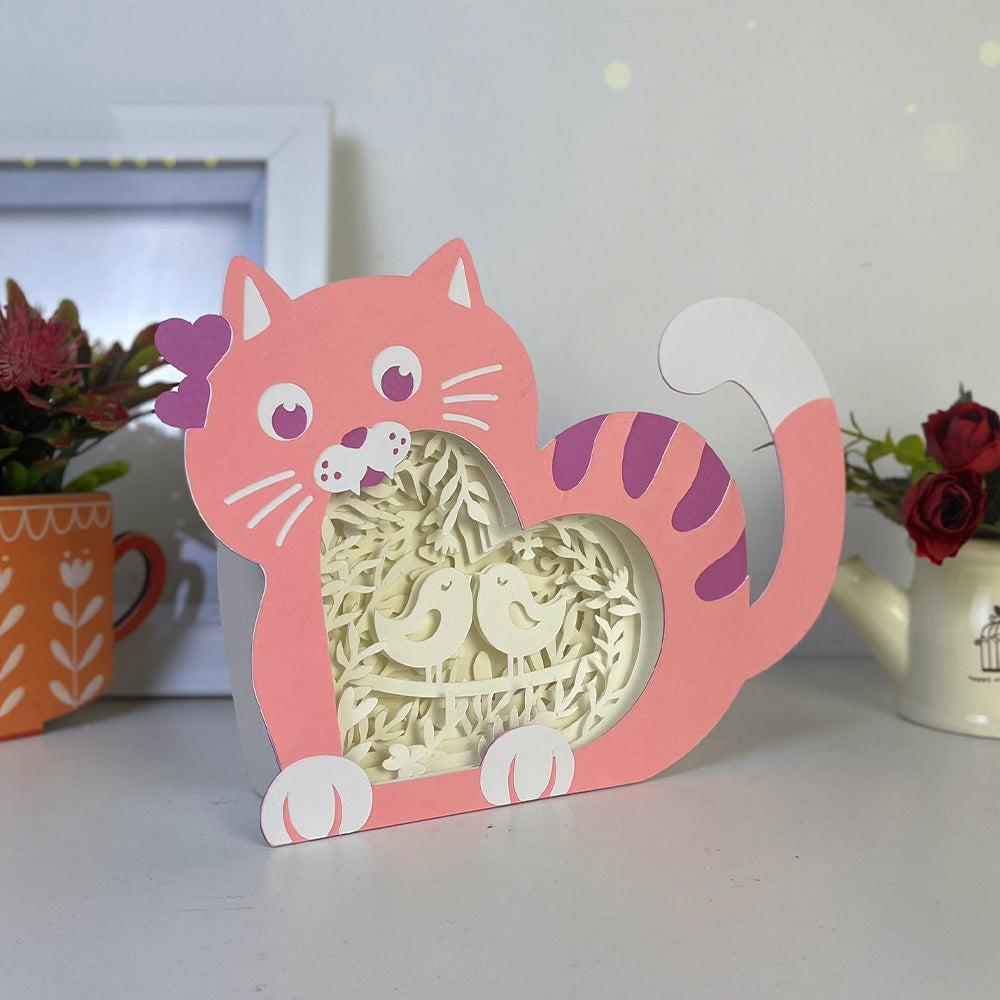 Bird Love – 3D Cat Heart Box File - Cricut File - VEKTOR KRAFT