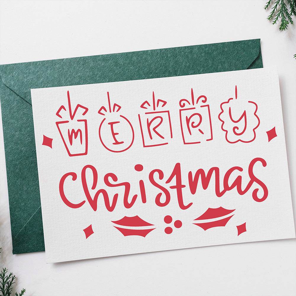 Merry Christmas Card - Christmas Cricut File - VEKTOR KRAFT