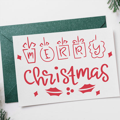 Merry Christmas Card - Christmas Cricut File - VEKTOR KRAFT