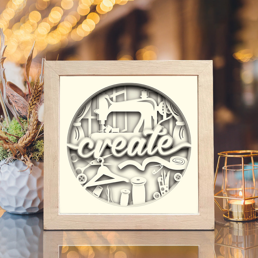 Create Sewing – 3D Shadow Box SVG File for Cricut & Silhouette