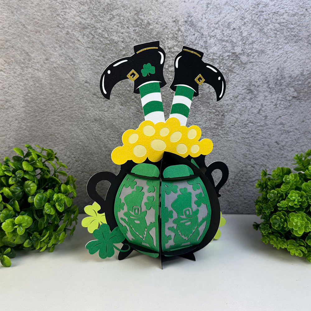 Lucky Cauldron - 3D St. Patrick's Day Paper Cut Lantern File  - Cricut File  - VEKTOR KRAFT