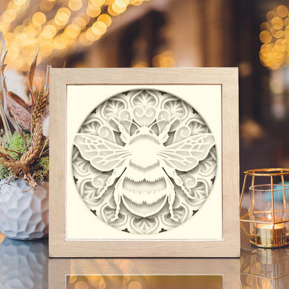 BumbleBee 3D Mandala – 3D Shadow Box SVG File for Cricut & Silhouette