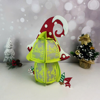 Mushroom Xmas 1 - 3D Christmas Lantern File - Cricut File  - VEKTOR KRAFT