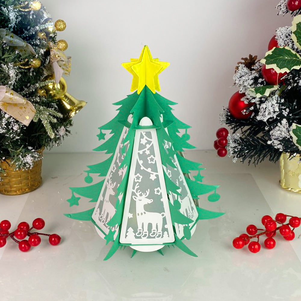 Christmas Deer – 3D Lantern SVG File for Cricut & Silhouette