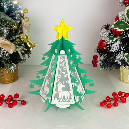 Christmas Deer – 3D Lantern SVG File for Cricut & Silhouette