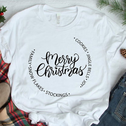 Merry Christmas Round - Christmas Cricut File - VEKTOR KRAFT