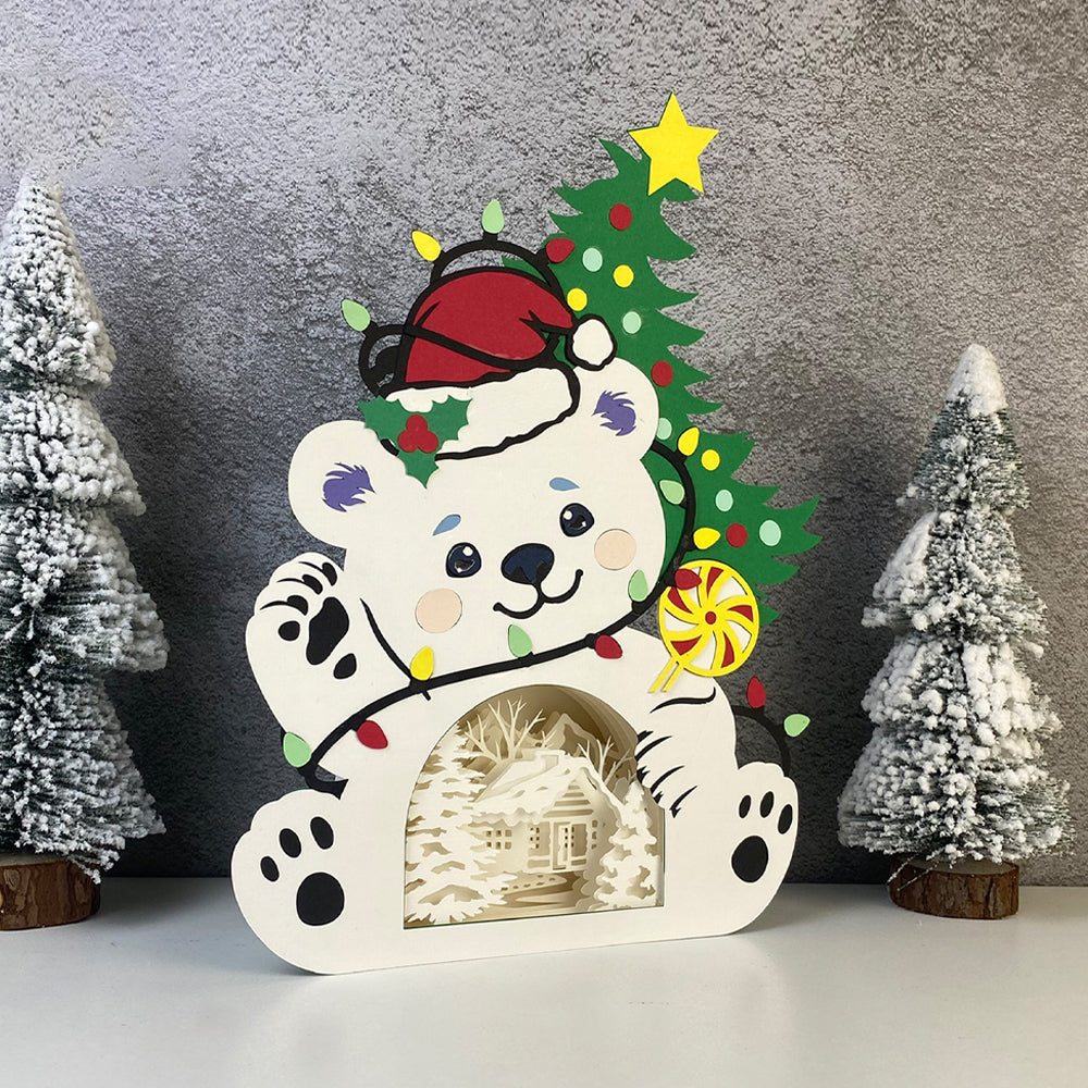 Christmas Bear – 3D Box SVG File for Cricut & Silhouette
